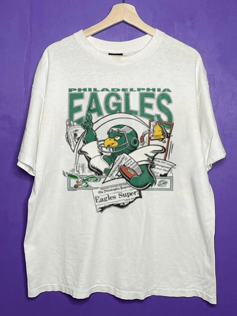 90s Vintage Philadelphia Eagles Big Logo Shirt, Philadelphia Football NFL Shirt